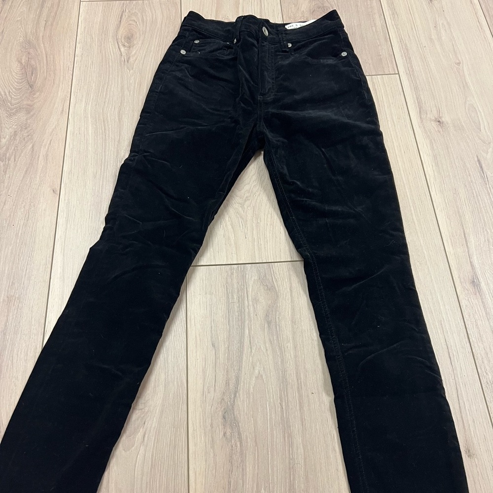 RAG AND BONE BLACK VELVET SKINNY JEAN
